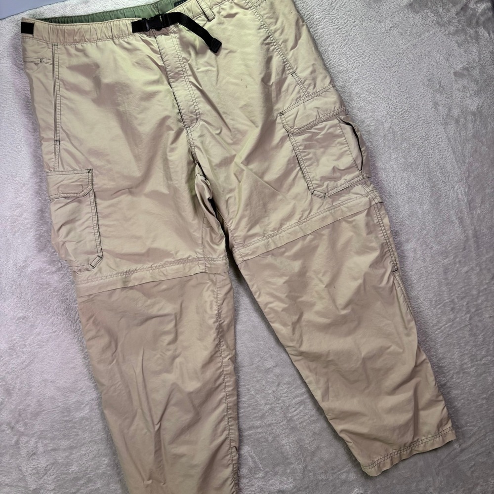 REI Mens Pants Size XL Tan Convertible Cargo Zip Off Hiking Trail 30 Inseam